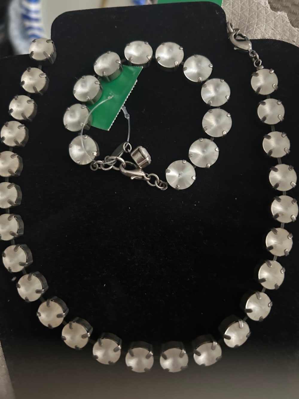 Sabika Like Silver-Tone Round Link Necklace and Bracelet Set